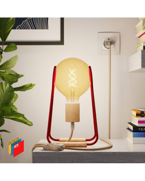 Taché Wood, table lamp complete with a fabric cable, switch and two-pin plug