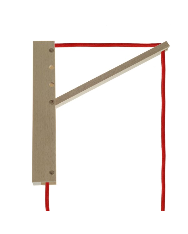Pinocchio, suporte de parede em madeira ajustável para candeeiros suspensos