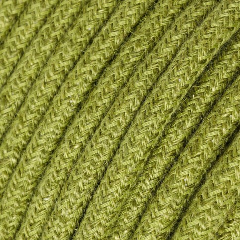 Jute Green Hay Textile Cable - The Original Creative-Cables - RN23 round 2x0.75mm / 3x0.75mm