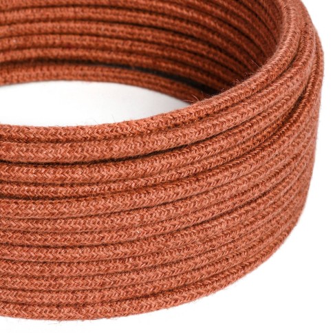 Jute Orange Clay Textile Cable - The Original Creative-Cables - RN27 round 2x0.75mm / 3x0.75mm