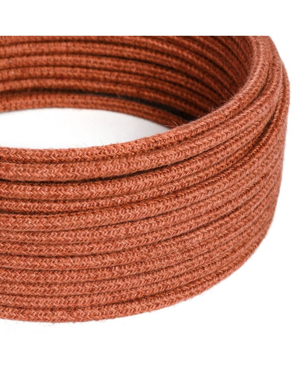 Jute Orange Clay Textile Cable - The Original Creative-Cables - RN27 round 2x0.75mm / 3x0.75mm