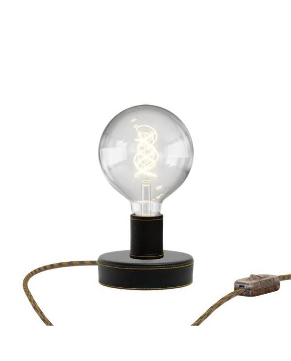Posaluce Globo Leather Table Lamp with two-pin plug