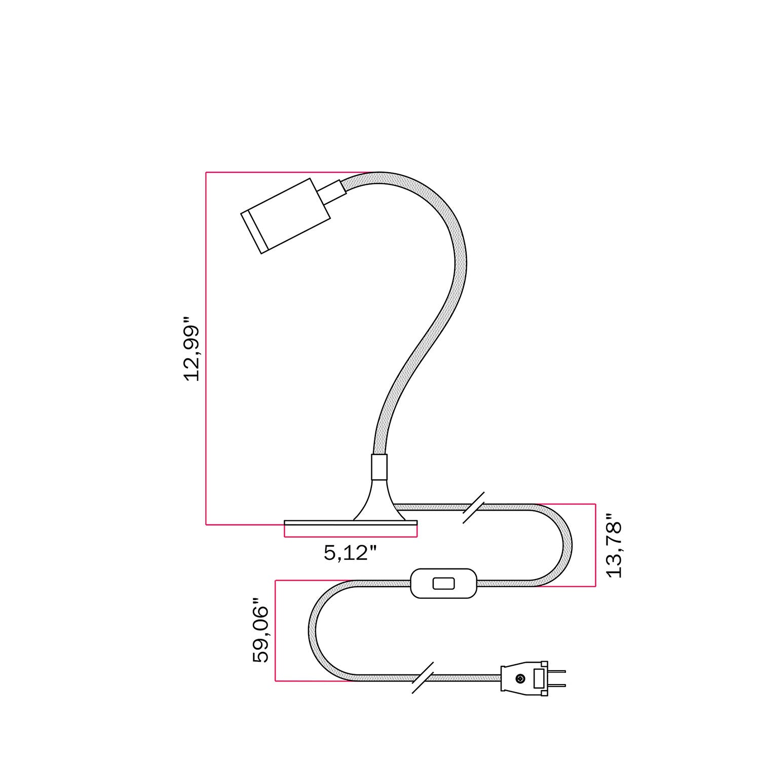 MAG-Y spotlight with adjustable extension - Matt white