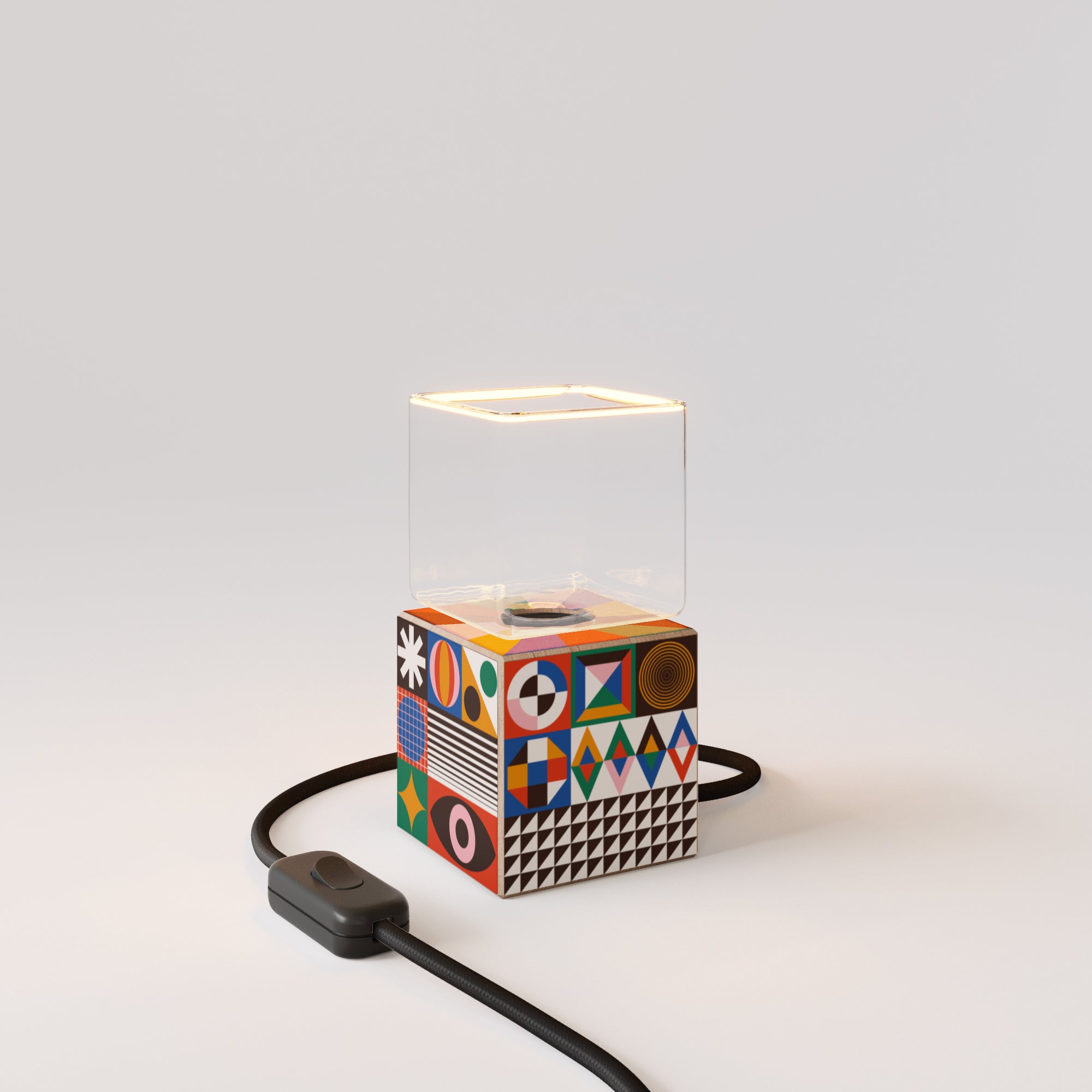 Lampada da tavolo Cubetto con lampadina Ghost - PosterLad