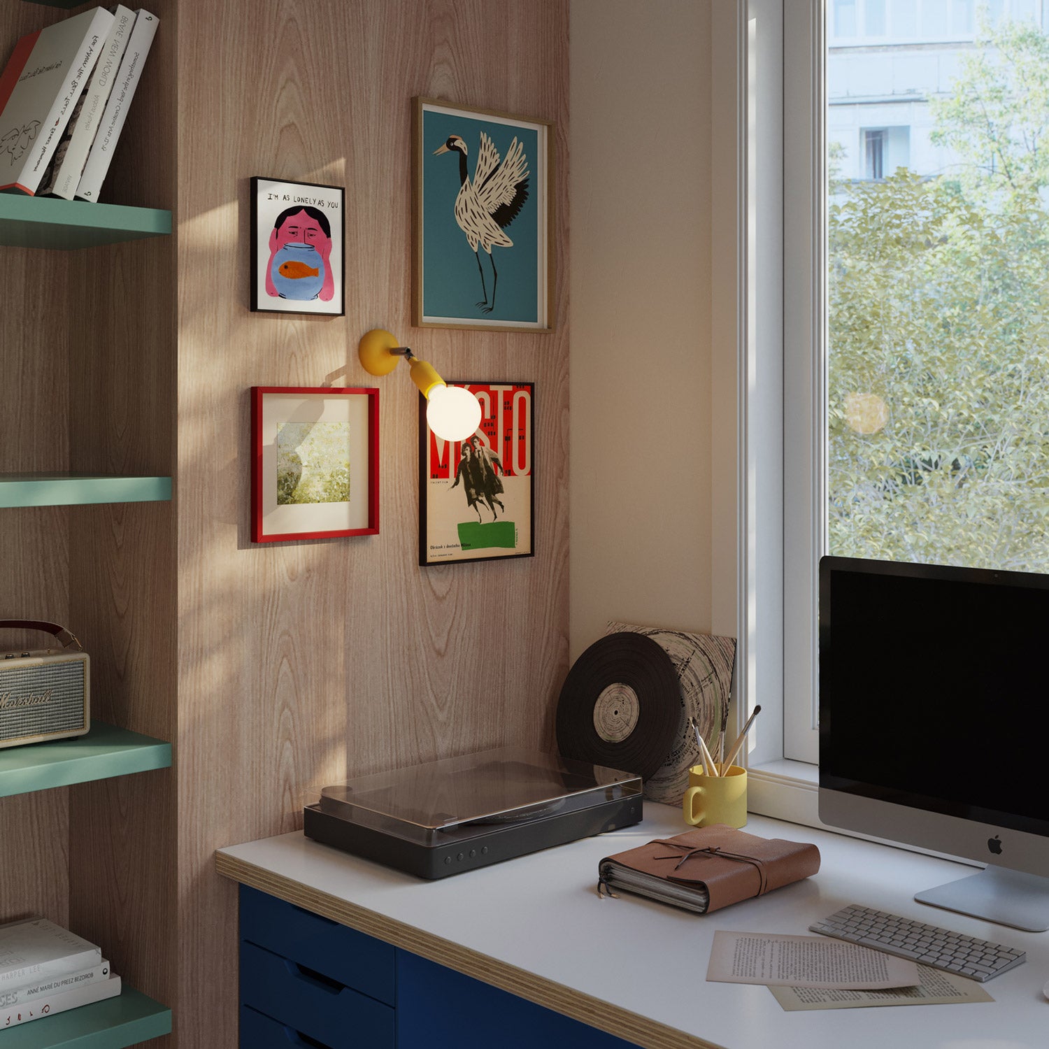 Silicone Fermaluce lamp with joint - Yellow