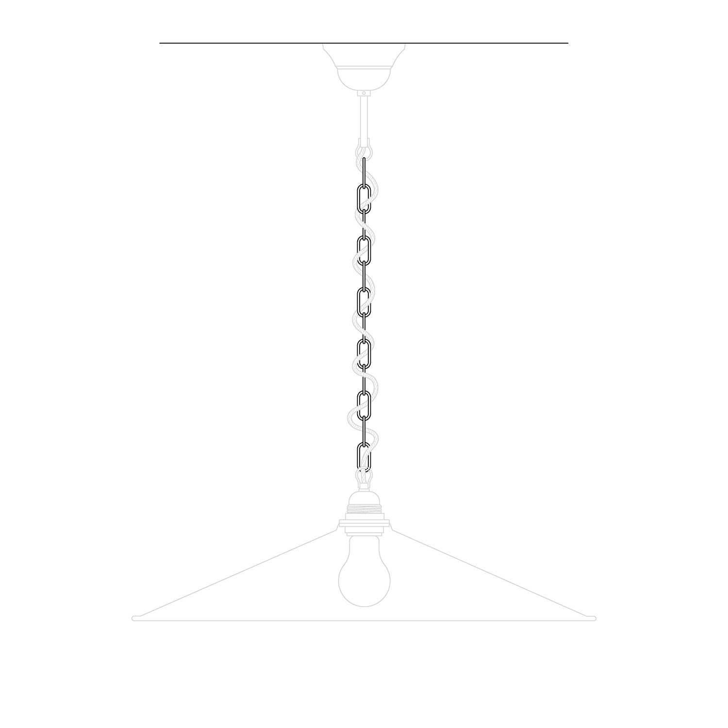 Genovese iron chain for chandeliers and suspensions - Length 50 cm