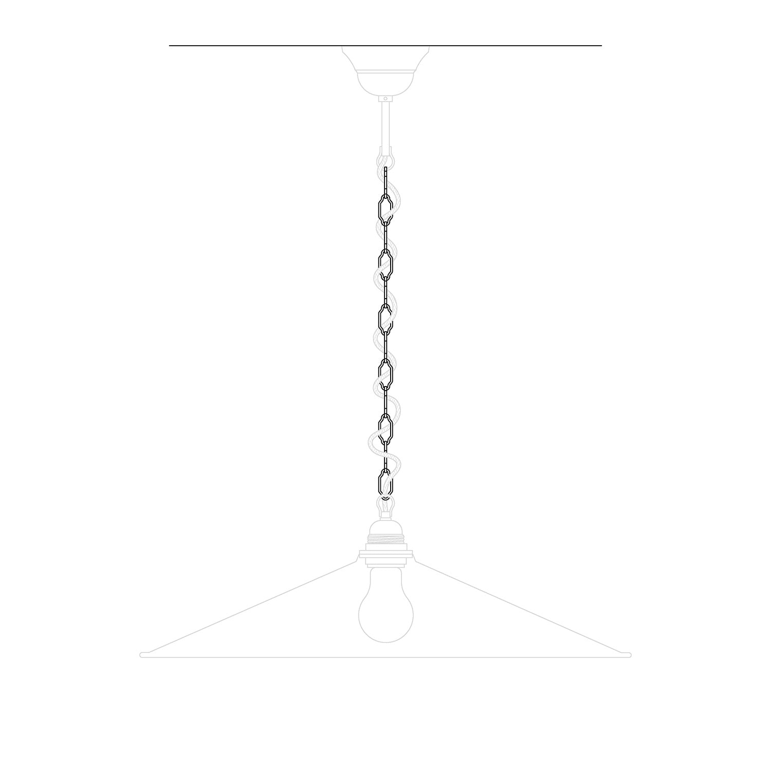 Cathedral iron chain for chandeliers and suspensions – Length 50 cm