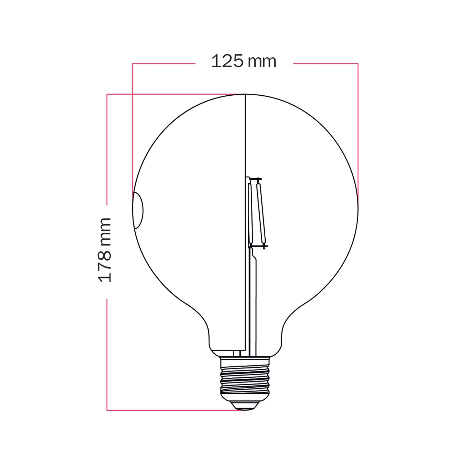 Lampadina LED Talia G125 4,8W 806Lm E27 2700K Dimmerabile - Arancione