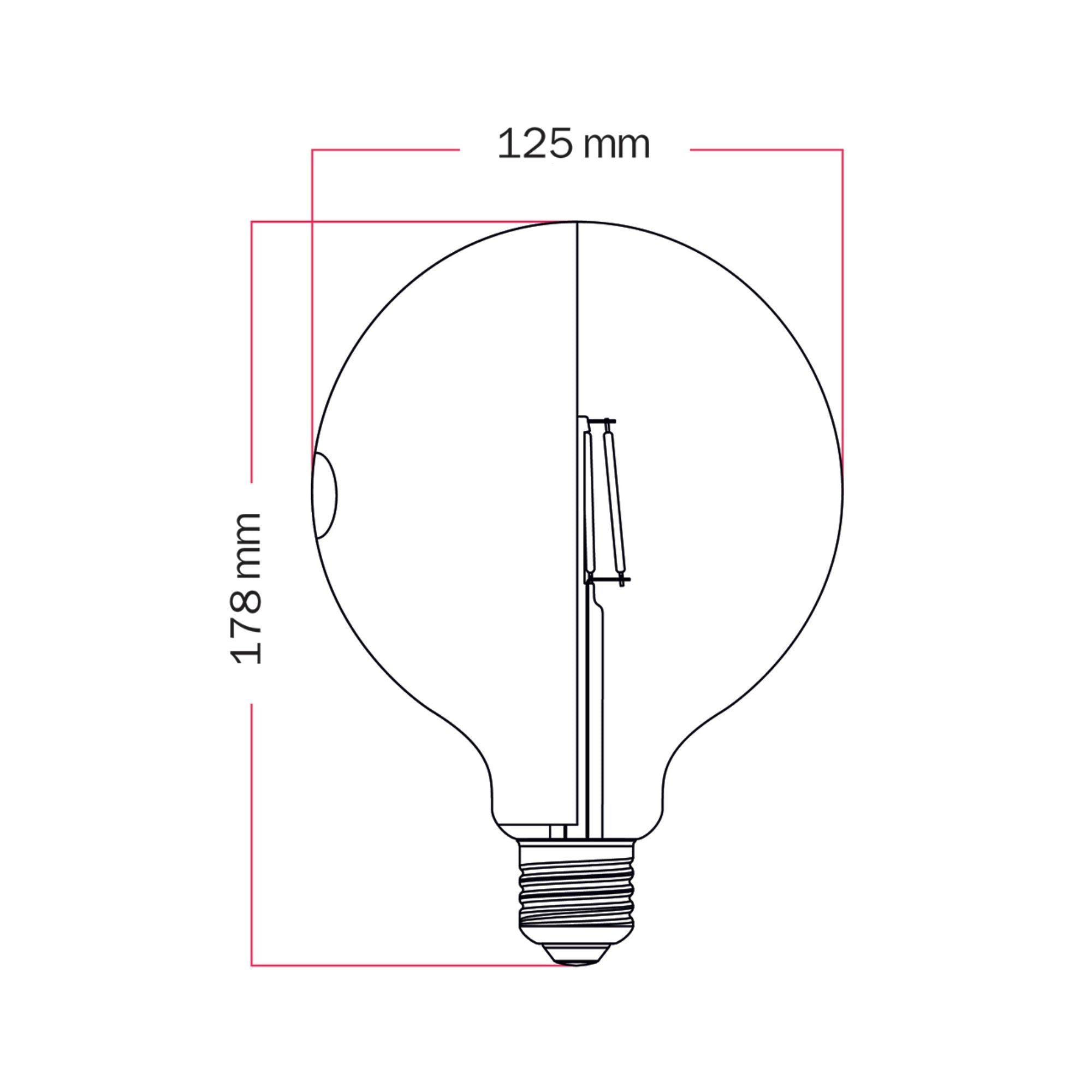 Lampadina LED Talia G125 4,8W 806Lm E27 2700K Dimmerabile - Panna