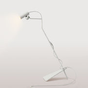 Lampada da terra inclinabile con faretto magnetico orientabile - Mario Tubo - Bianco