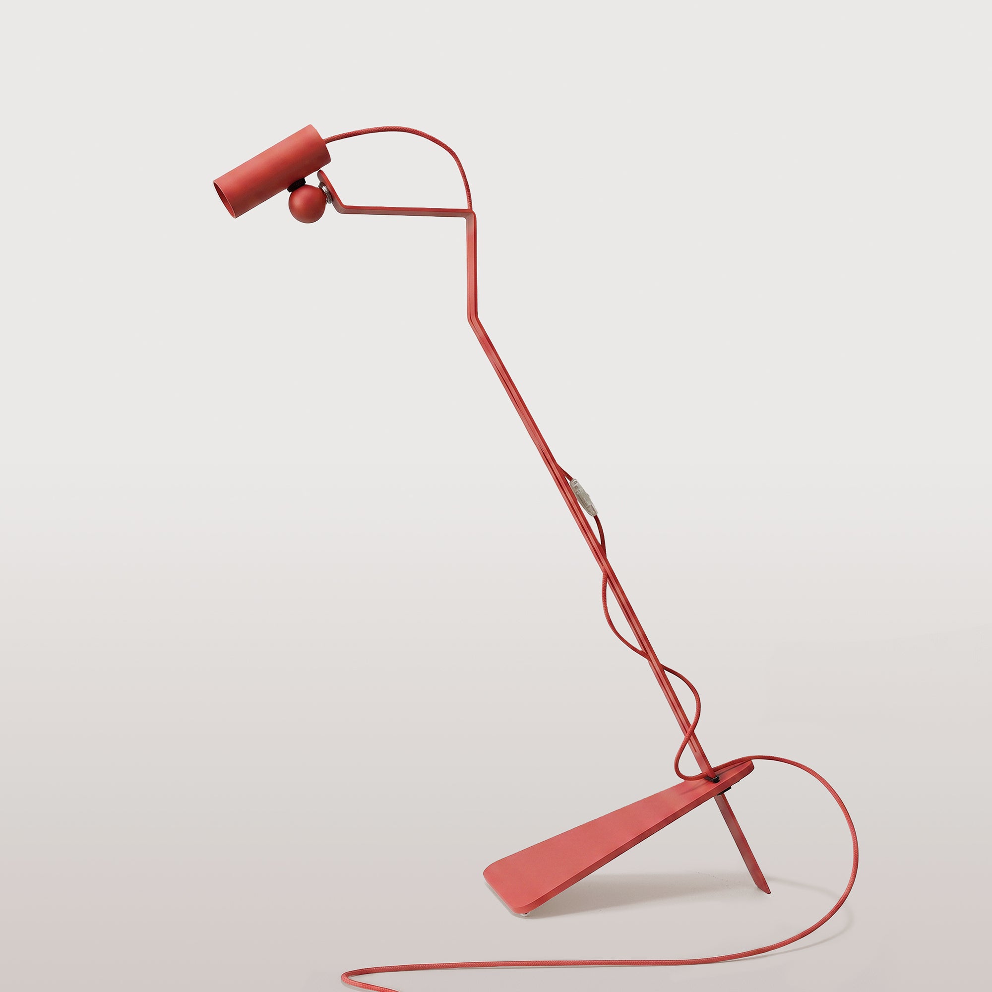 Tilting floor lamp with adjustable magnetic Spotlight - Mario Tube - Red