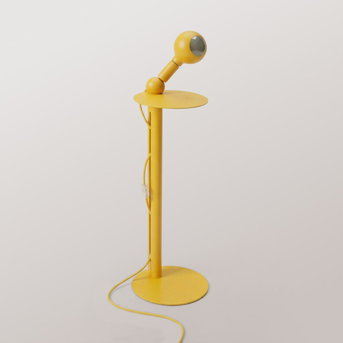 Rocco - Lampada da terra con spina UK e lampadina Camo - Giallo