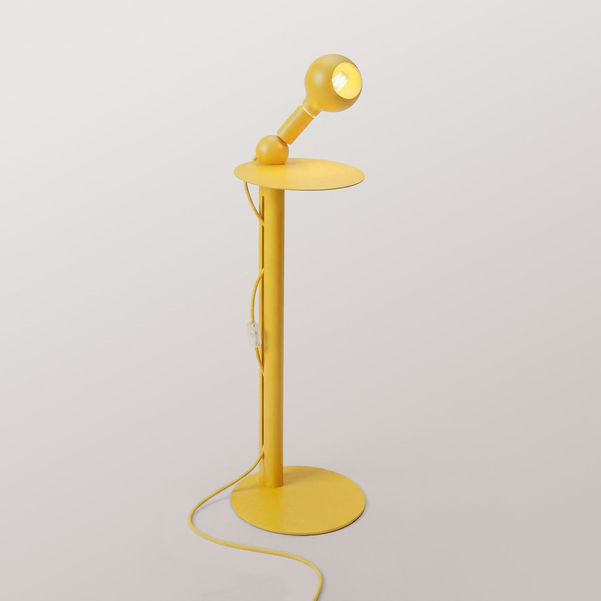 Rocco - Lampada da terra con spina UK e lampadina Camo - Giallo