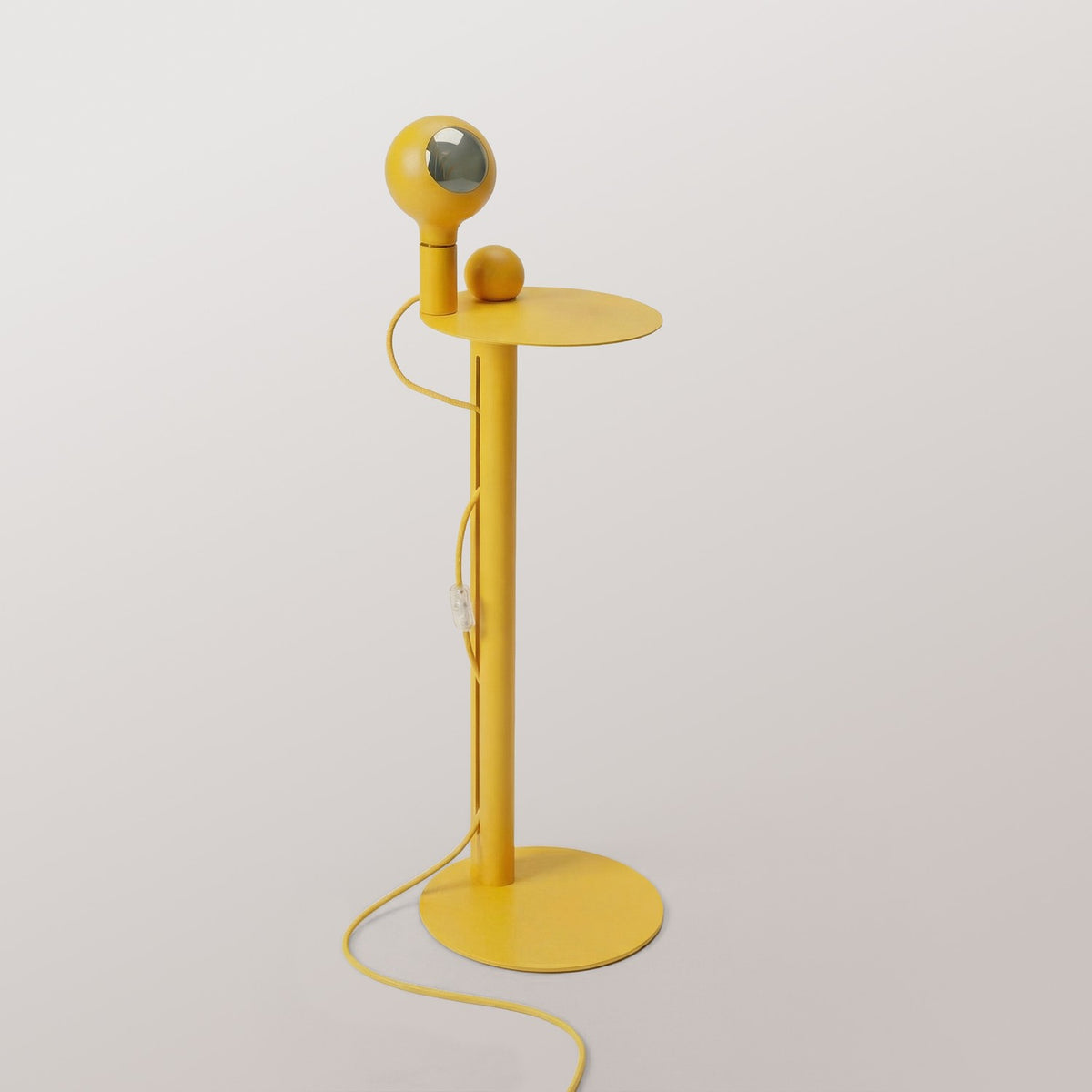 Rocco - Lampada da terra con spina UK e lampadina Camo - Giallo