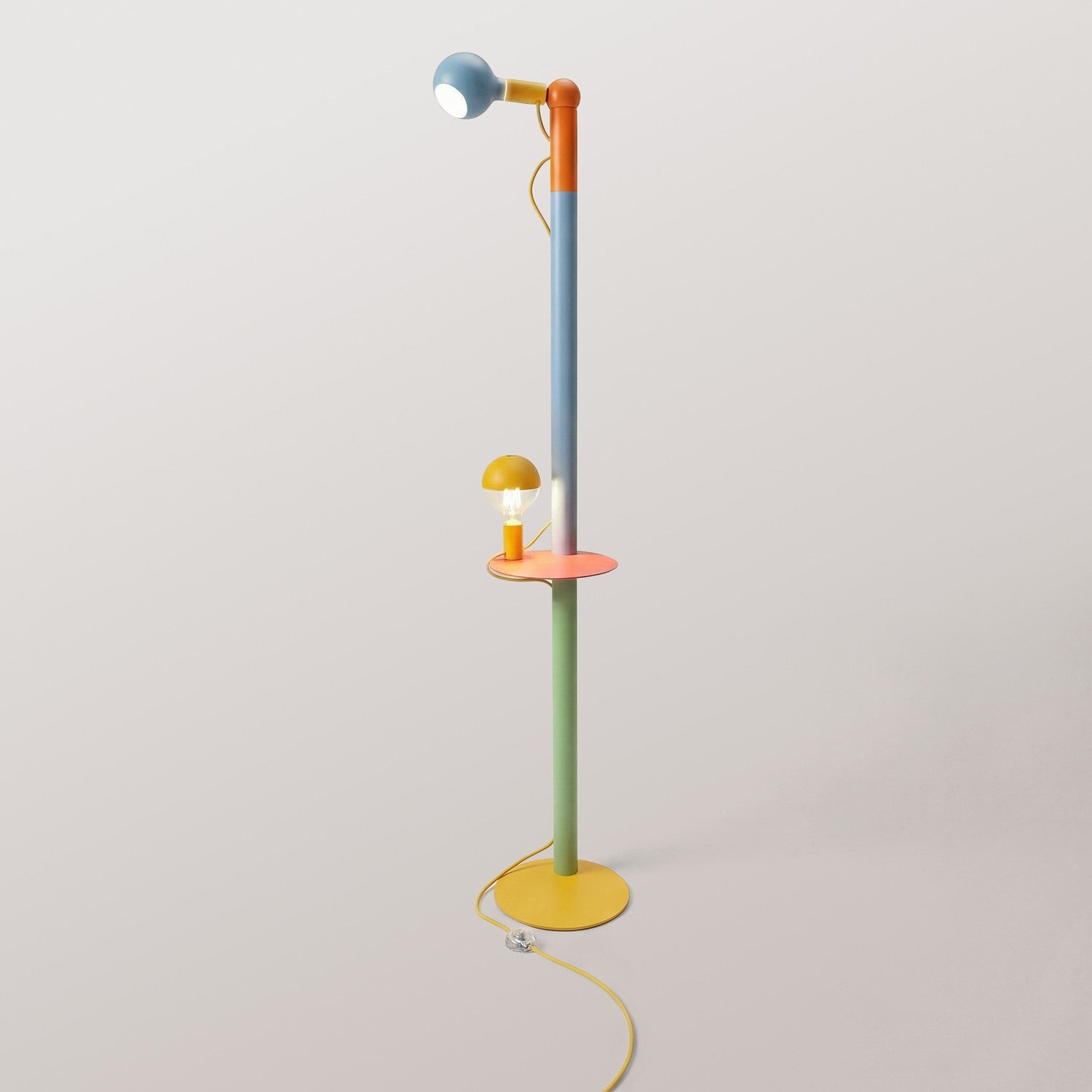 Rocco XXL - Lampada da terra multicolor con spina UK e lampadina Maria e Camo