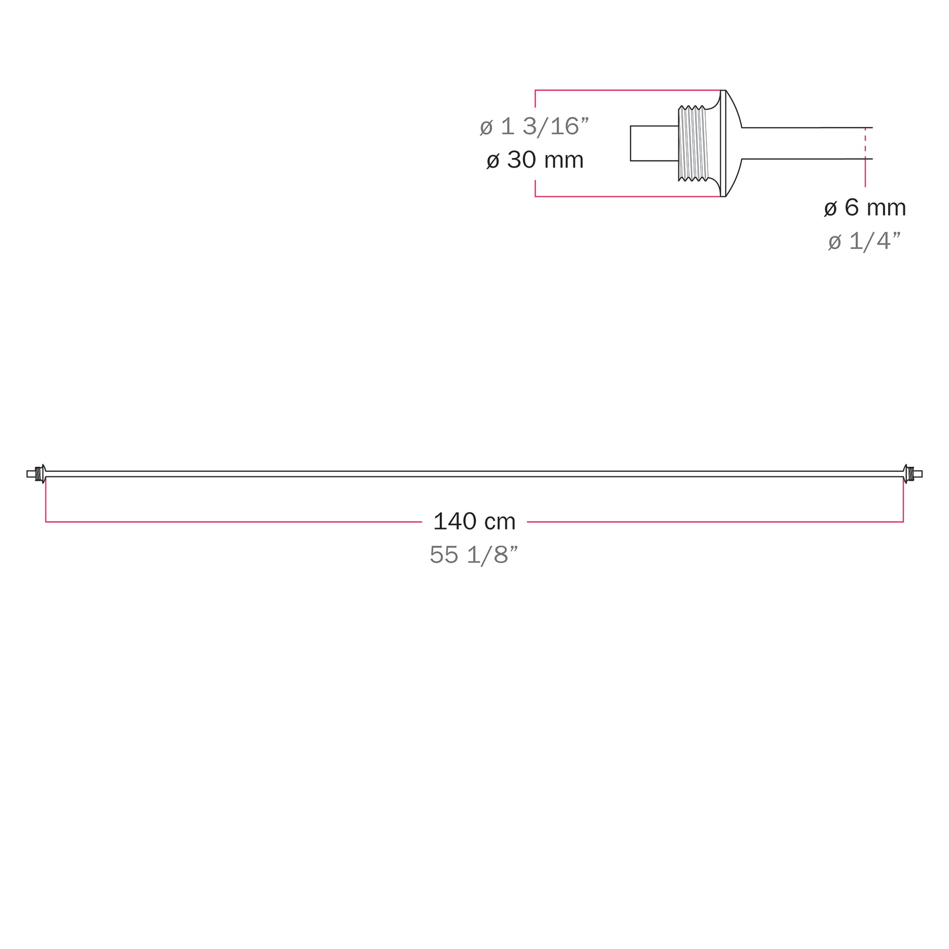 Cavo di connessione tra paralumi 70/140 cm (27 9/16" / 55 1/8") - Marina - Bianco sabbia 140 cm (55 1 8")
