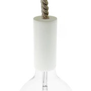 Kit portalampada E27 in legno per cordone XL - Bianco