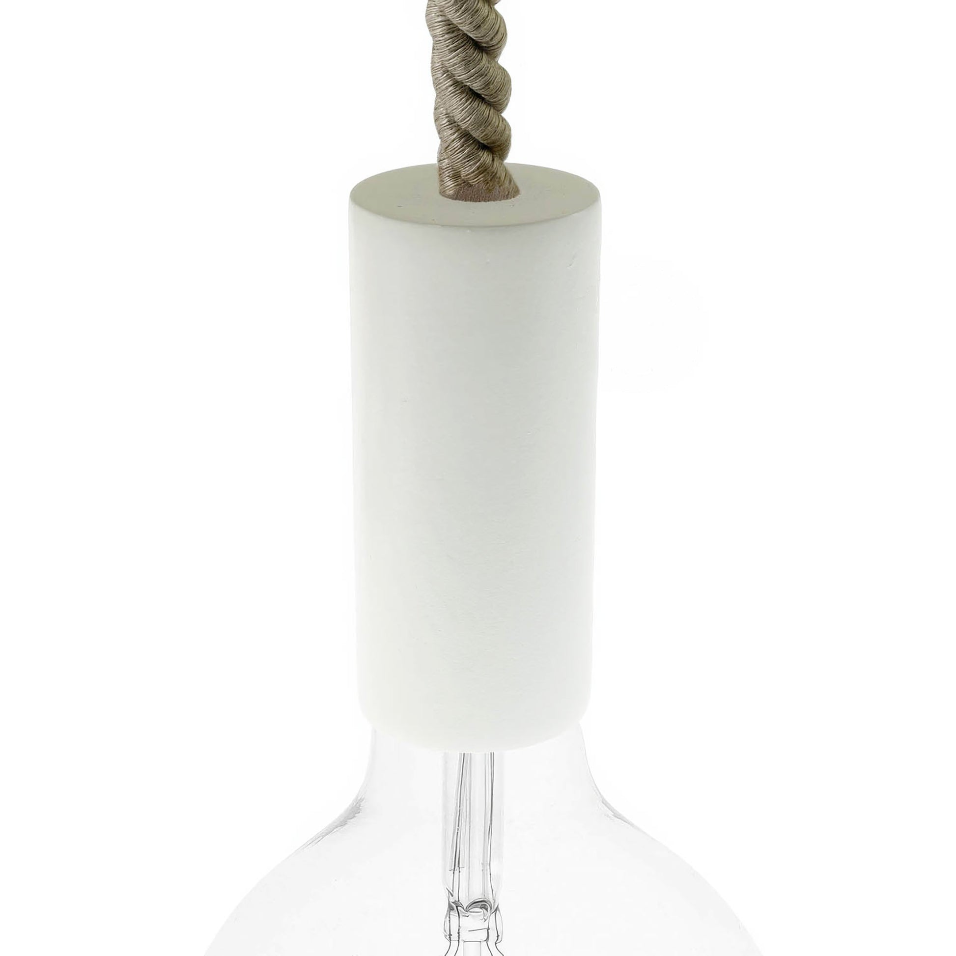 Kit portalampada E27 in legno per cordone XL - Bianco