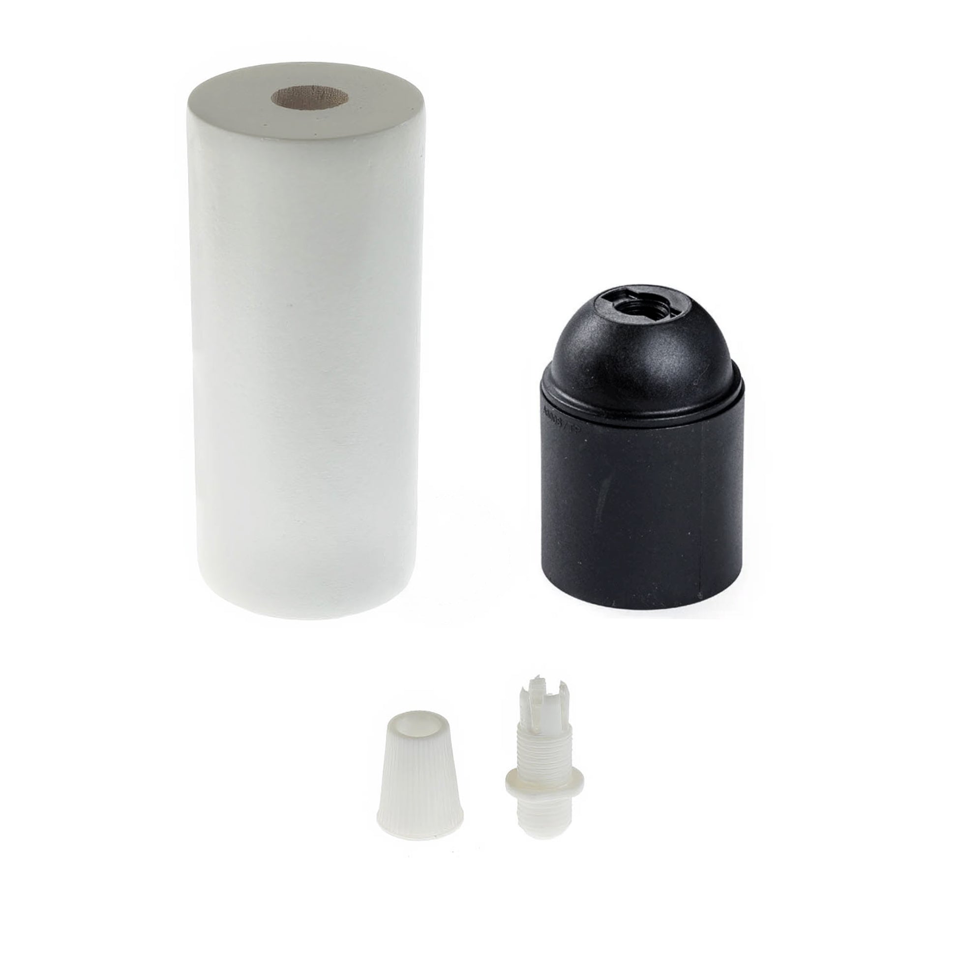 Kit portalampada E27 in legno per cordone XL - Bianco