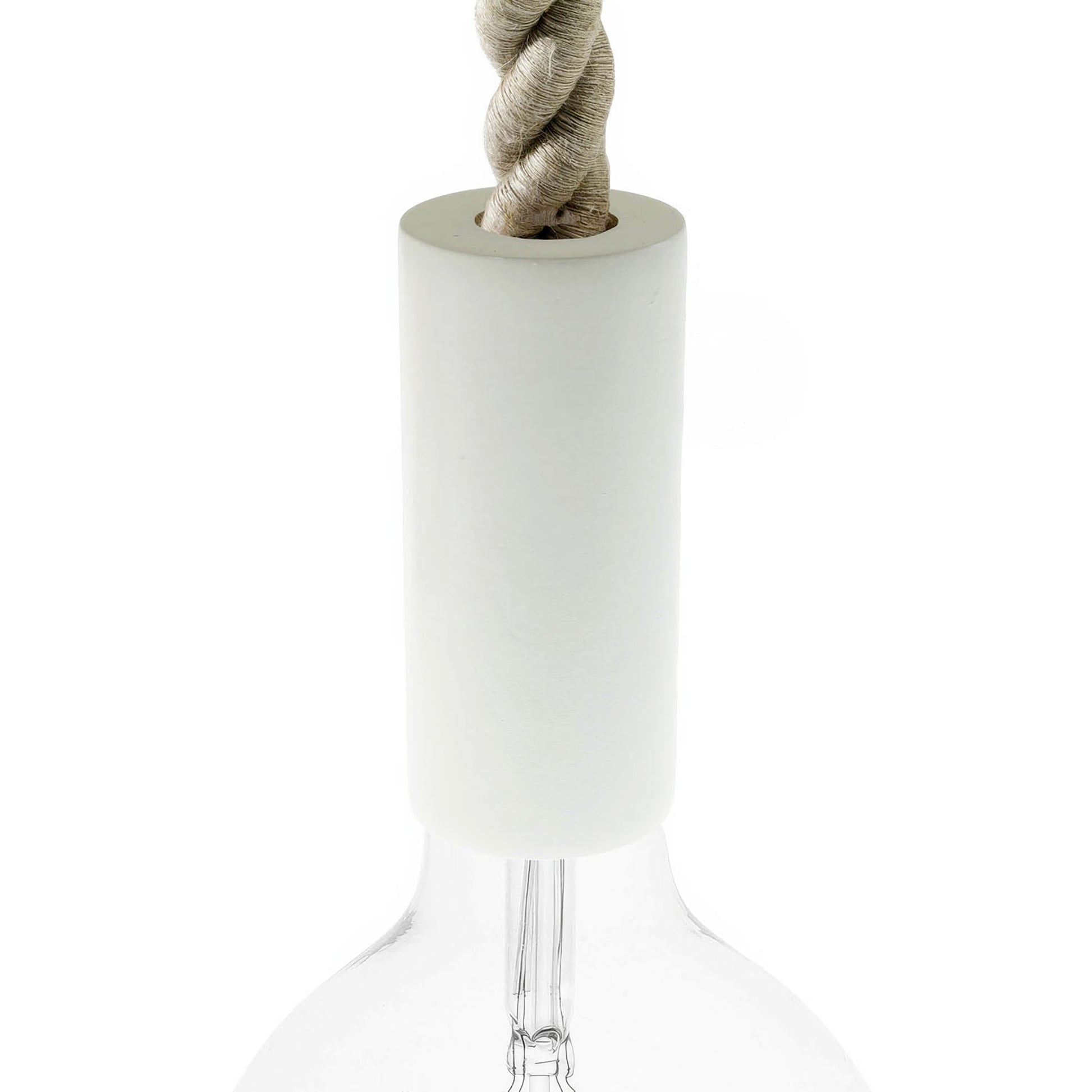 Kit portalampada E27 in legno per cordone 2XL - Bianco