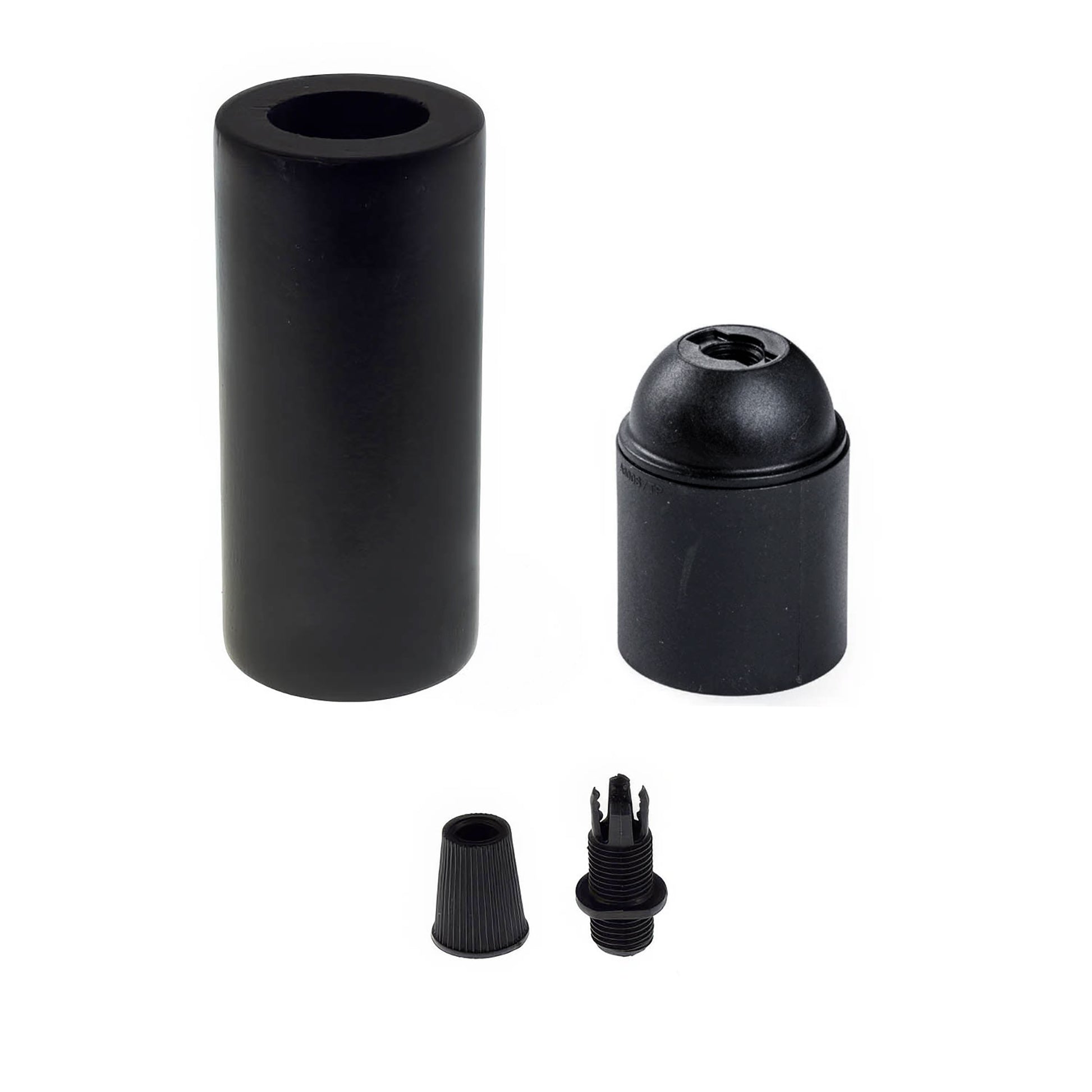 Kit portalampada E27 in legno per cordone 3XL - Nero