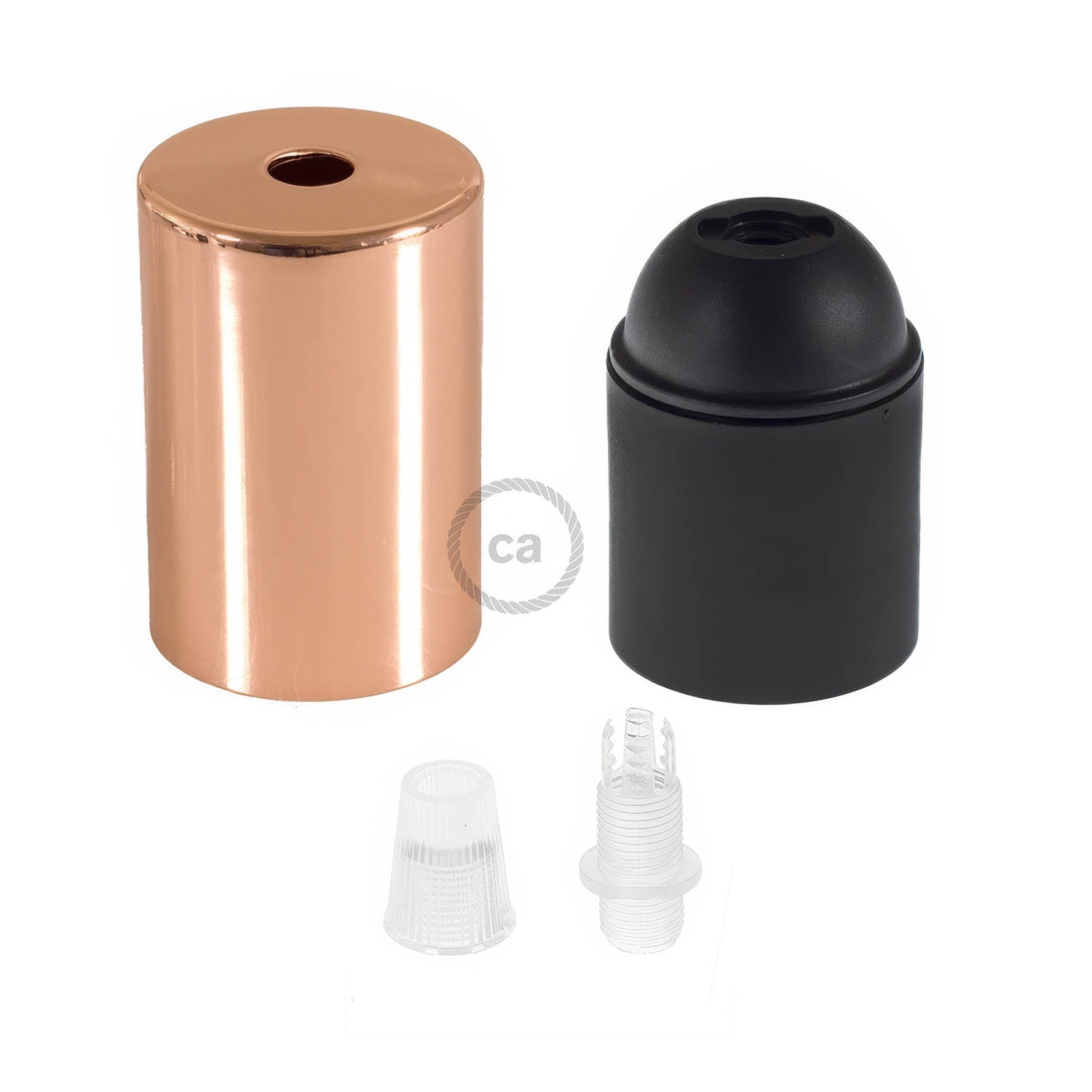 E27 cylindrical metal socket kit - Copper