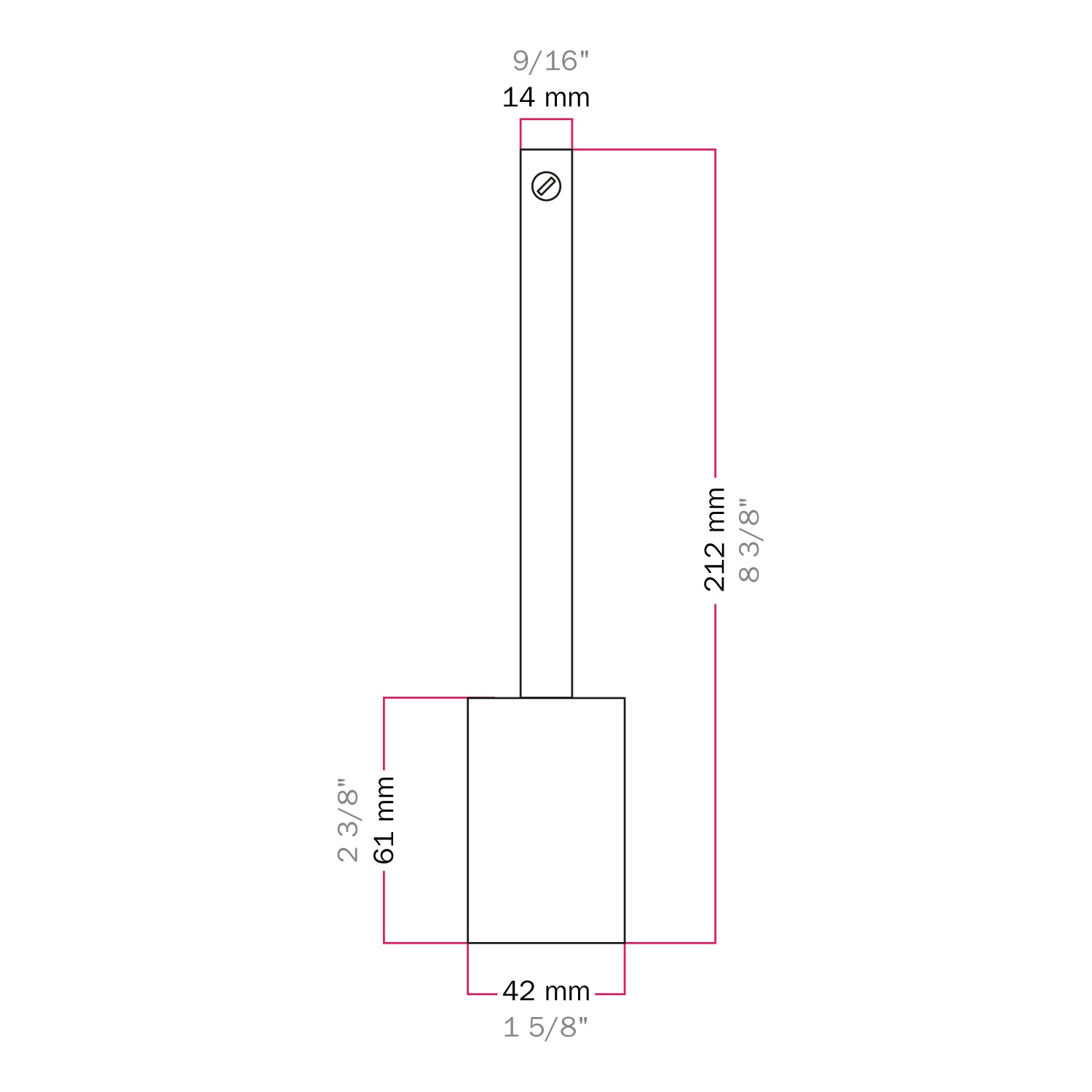 Cylindrical E27 metal socket kit with 15 cm strain relief cord - Satin titanium