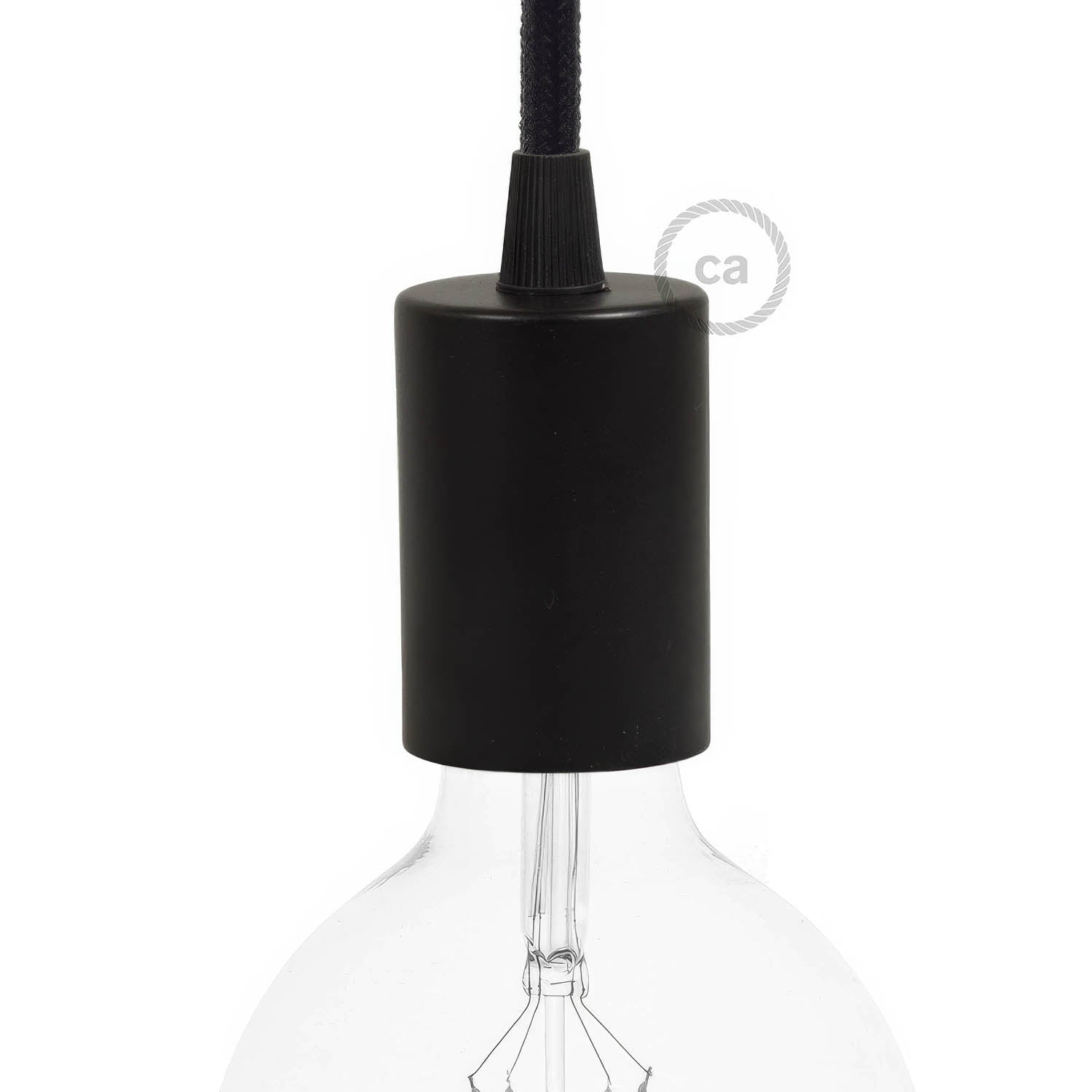 E27 cylindrical metal Socket kit - Black