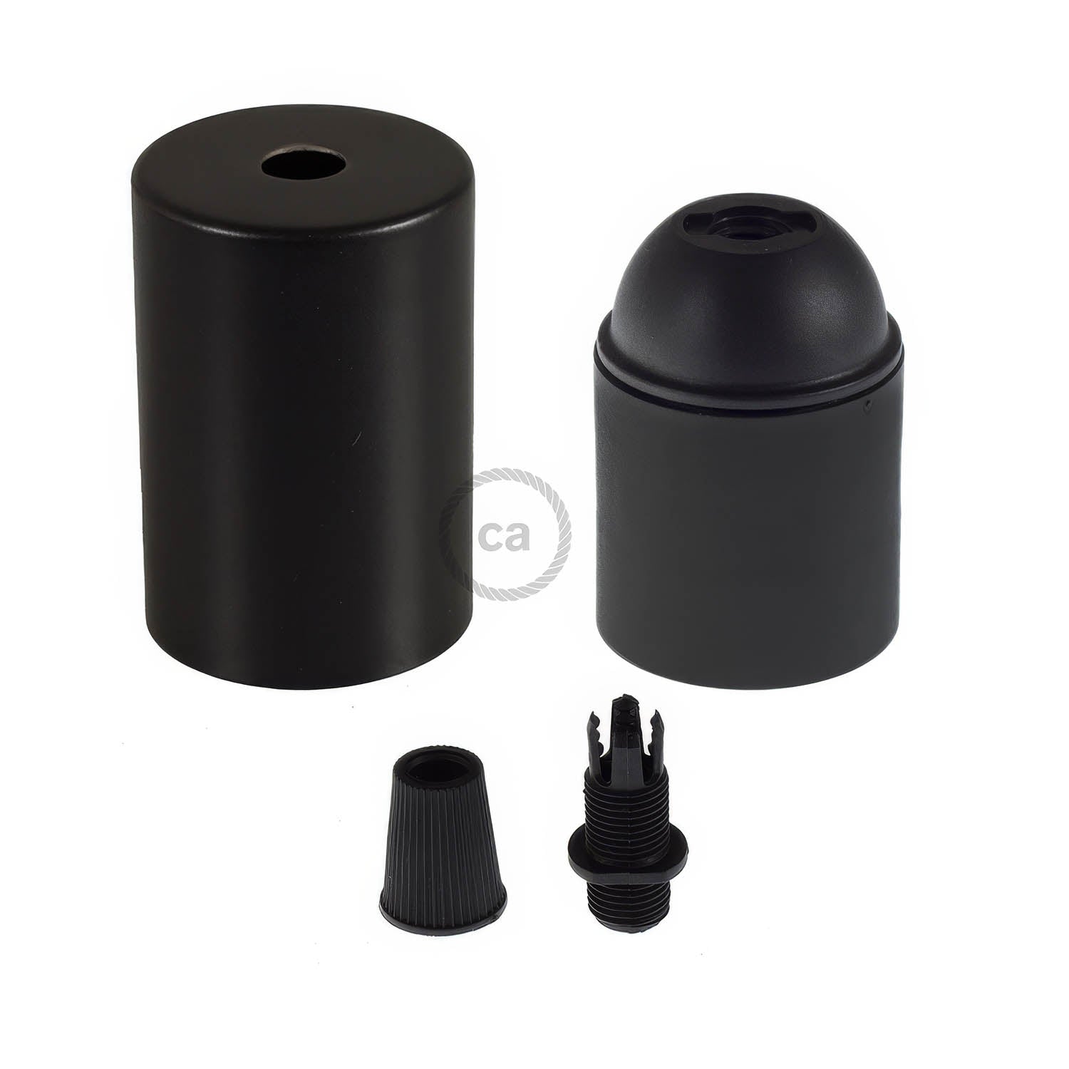 E27 cylindrical metal Socket kit - Black