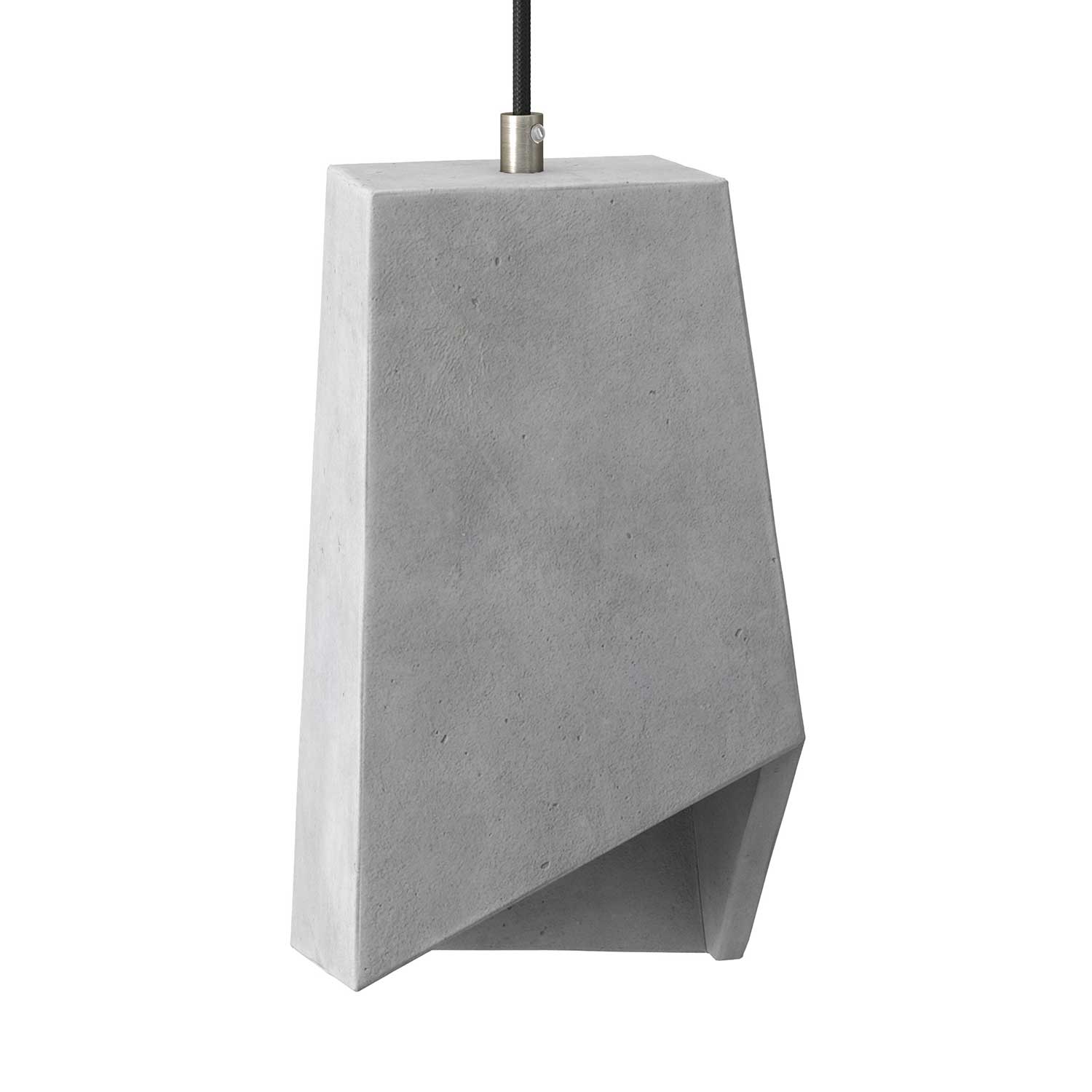 Prisma cement lampshade for suspension, with cable clamp and E26 socket - Light cement