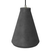 Funnel cement lampshade for suspension, with cable clamp and E26 socket - Dark cement