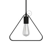 Metal Duedì Apex lampshade with metal socket cover and E26 socket - Black