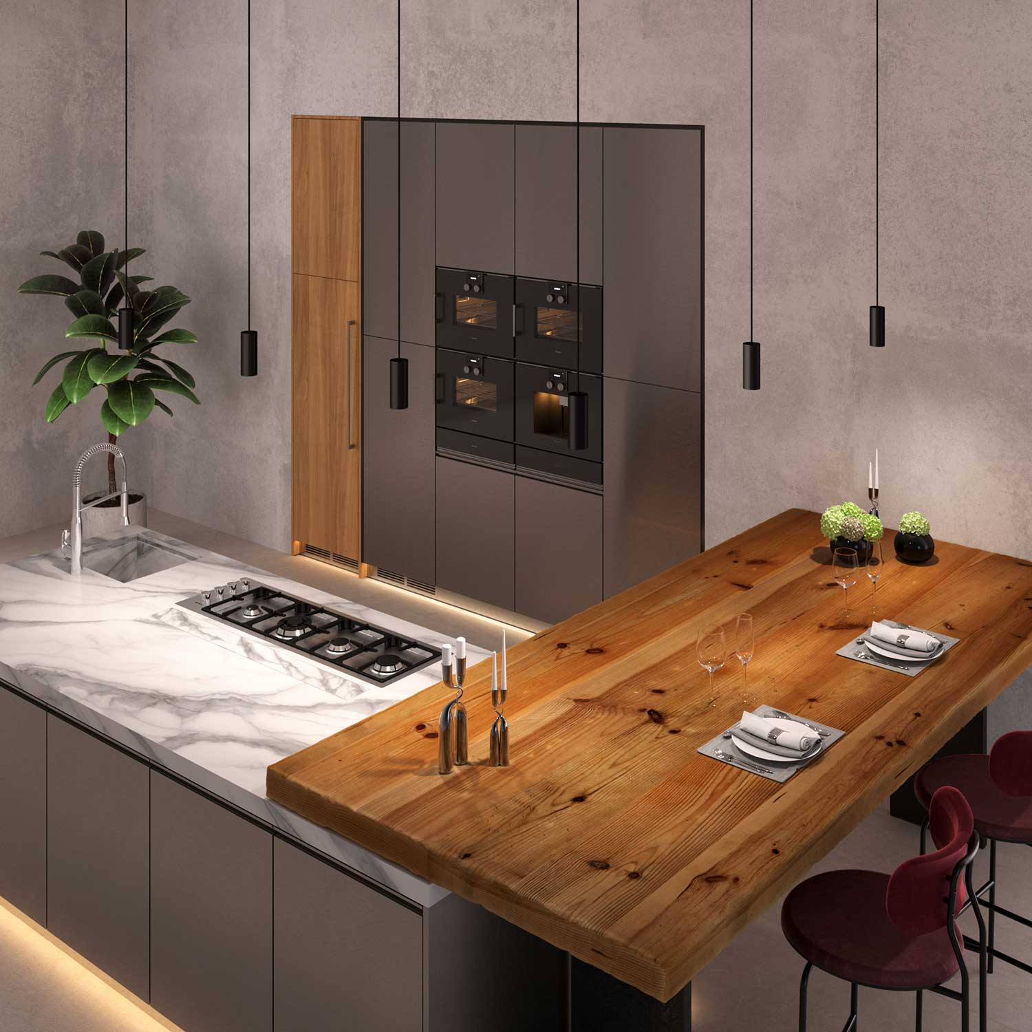 Tub-E12, spotlight pipe with E12 double ferrule socket - Black