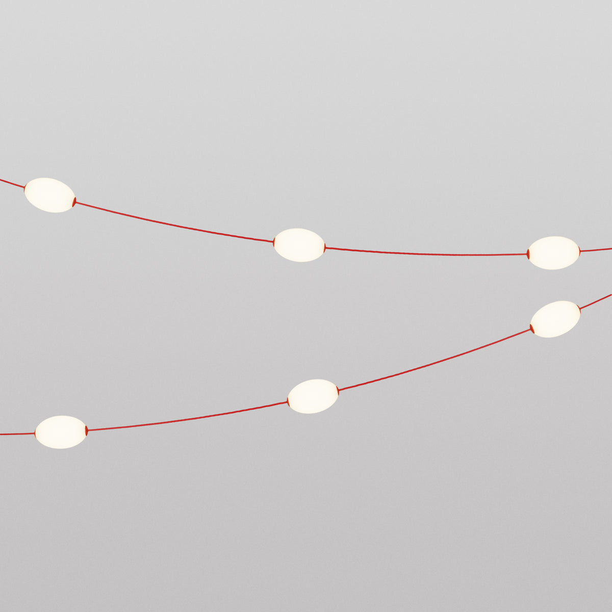 Catena luminosa 6 punti luce da esterno IP67 Rosso stella marina con spina UK - Marina6