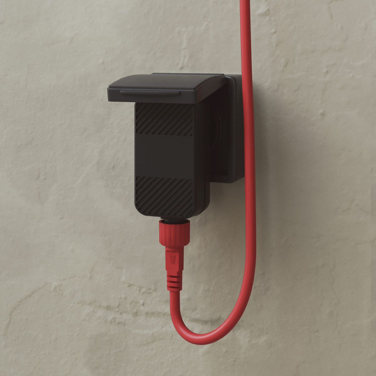 Catena luminosa 6 punti luce da esterno IP67 Rosso stella marina con spina UK - Marina6