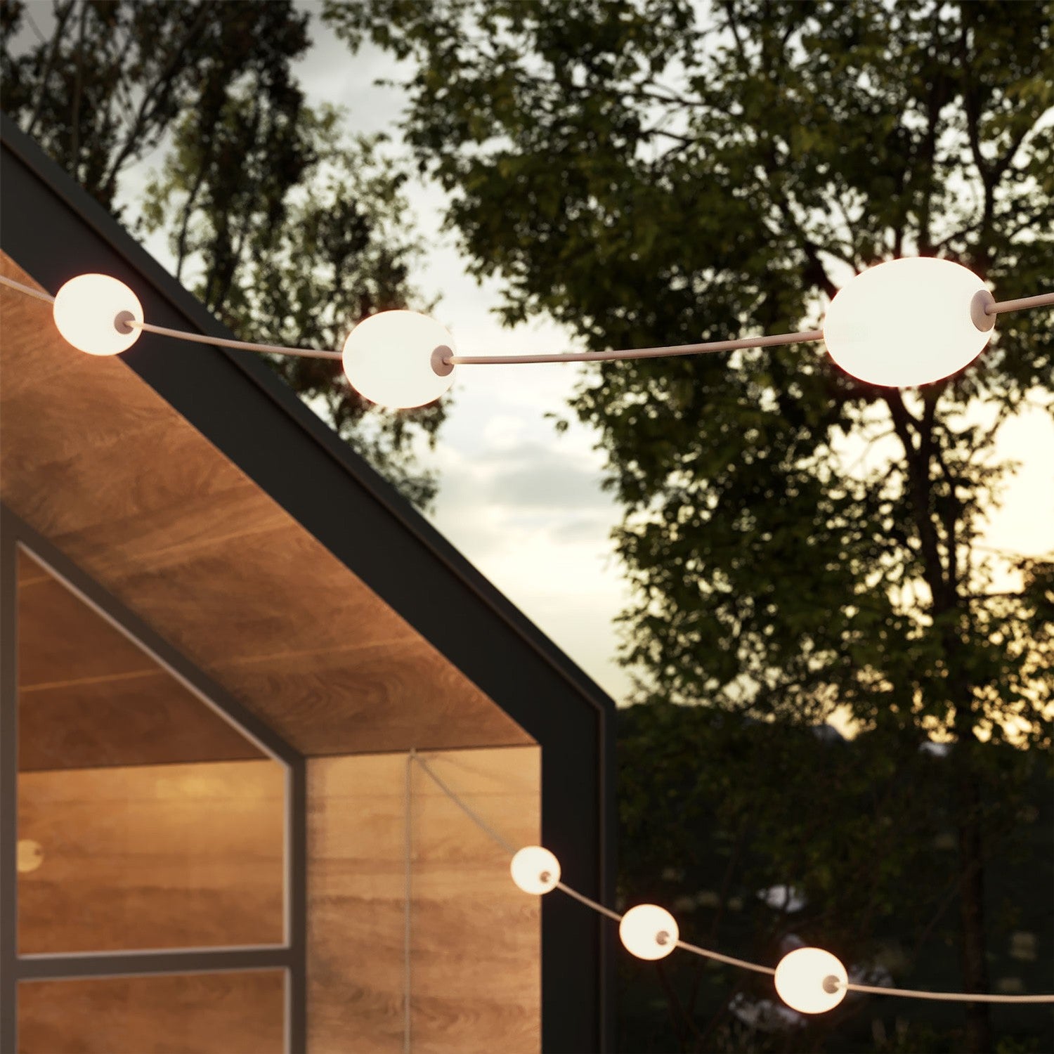 Catena luminosa 12 punti luce da esterno IP67 Desert Brown con spina UK - Marina12