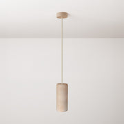 Lampada a sospensione con paralume in legno per faretto Tub-E27