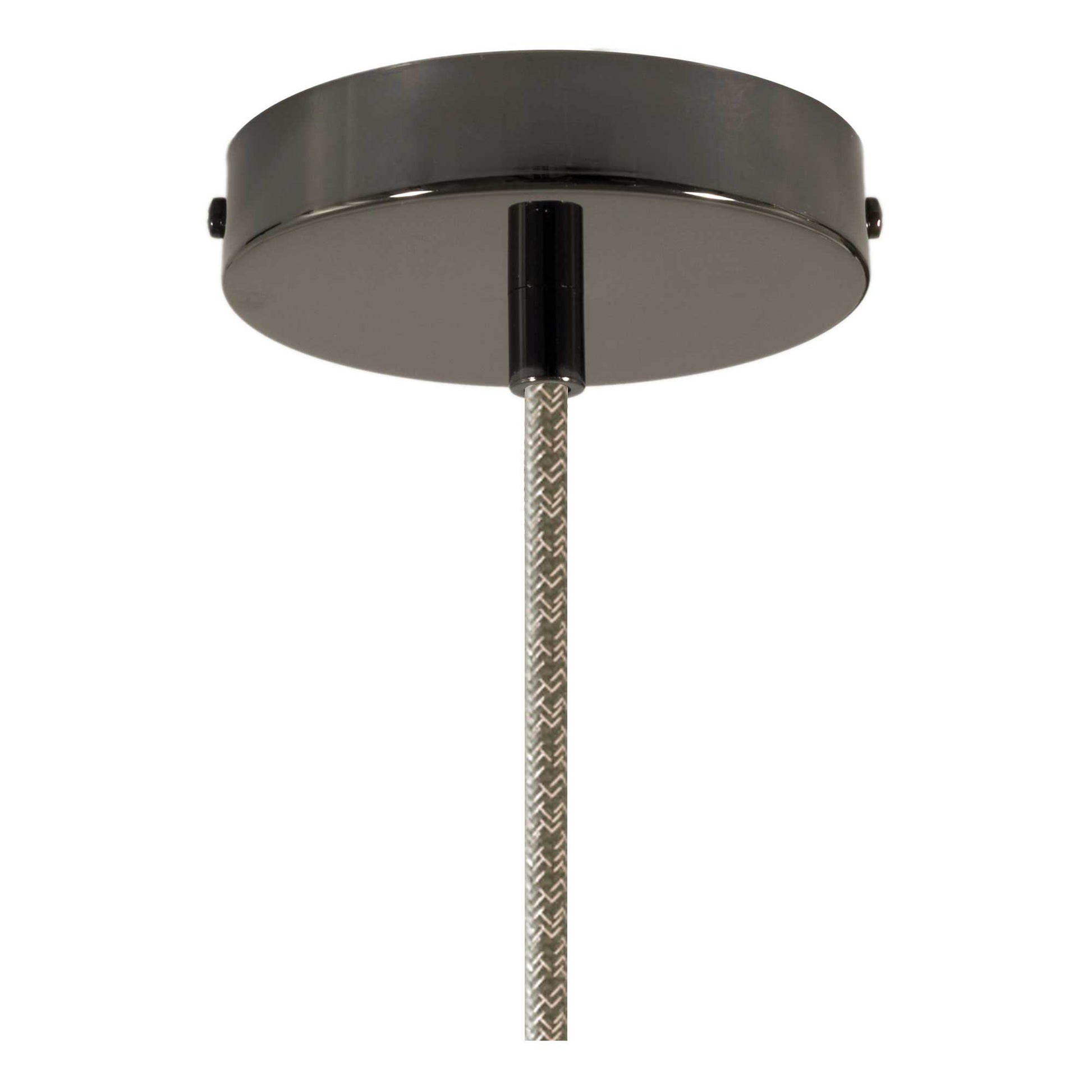 Pendant lamp with textile cable and metal details - Black pearl