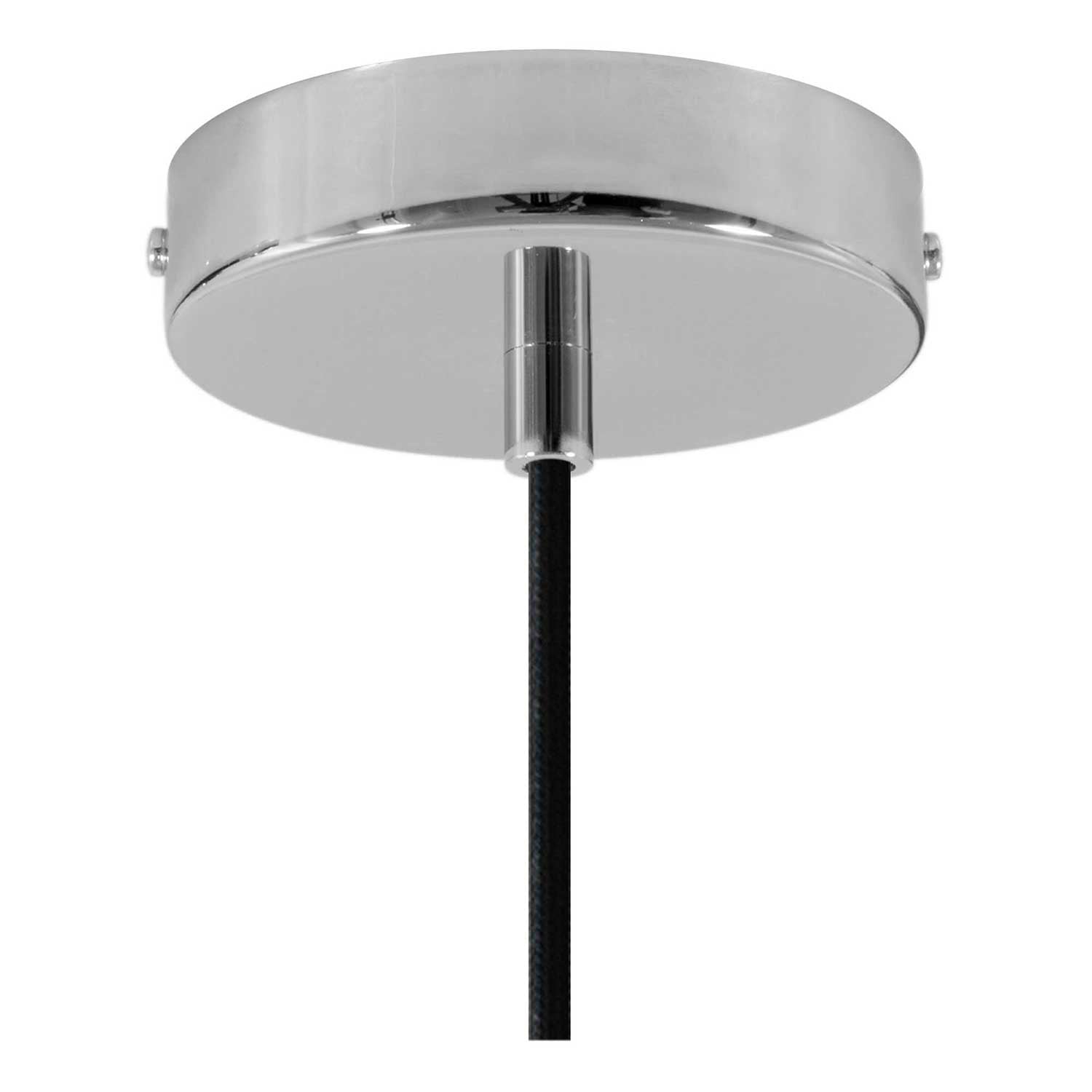 Pendant lamp with textile cable, Prisma cement lampshade and metal finishes - Light cement