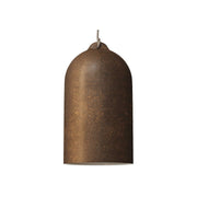 Pendant lamp with textile cable and Bell XL ceramic lampshade - Corten effect
