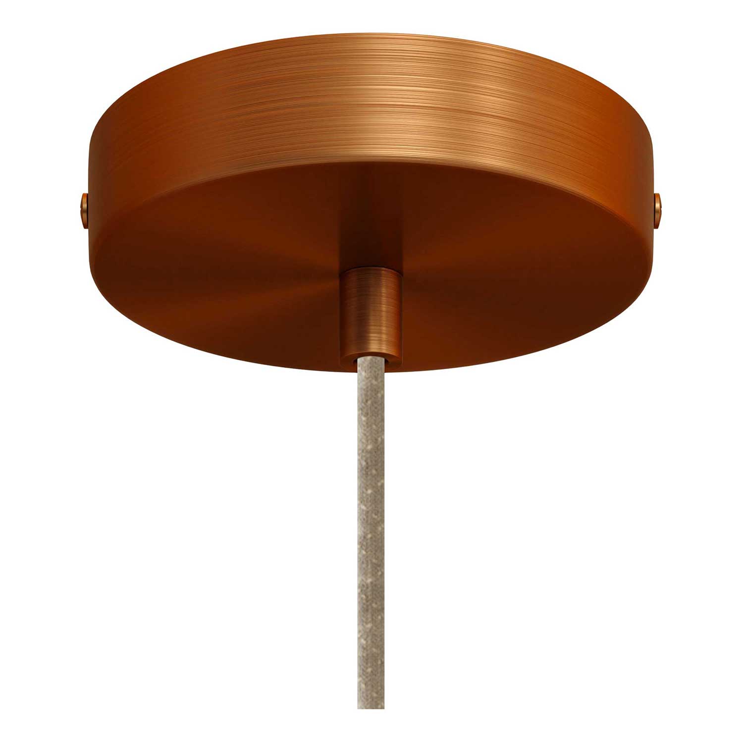 Pendant lamp with textile cable and lampshade Bell M in ceramic - Corten effect