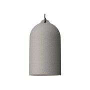 Pendant lamp with textile cable and Bell XL ceramic lampshade - Cement effect