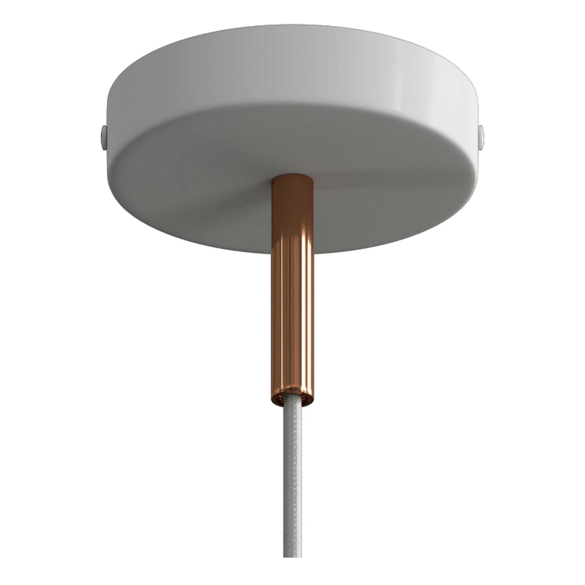 Pendant lamp with textile cable, metal details and 7cm cable clamp - White