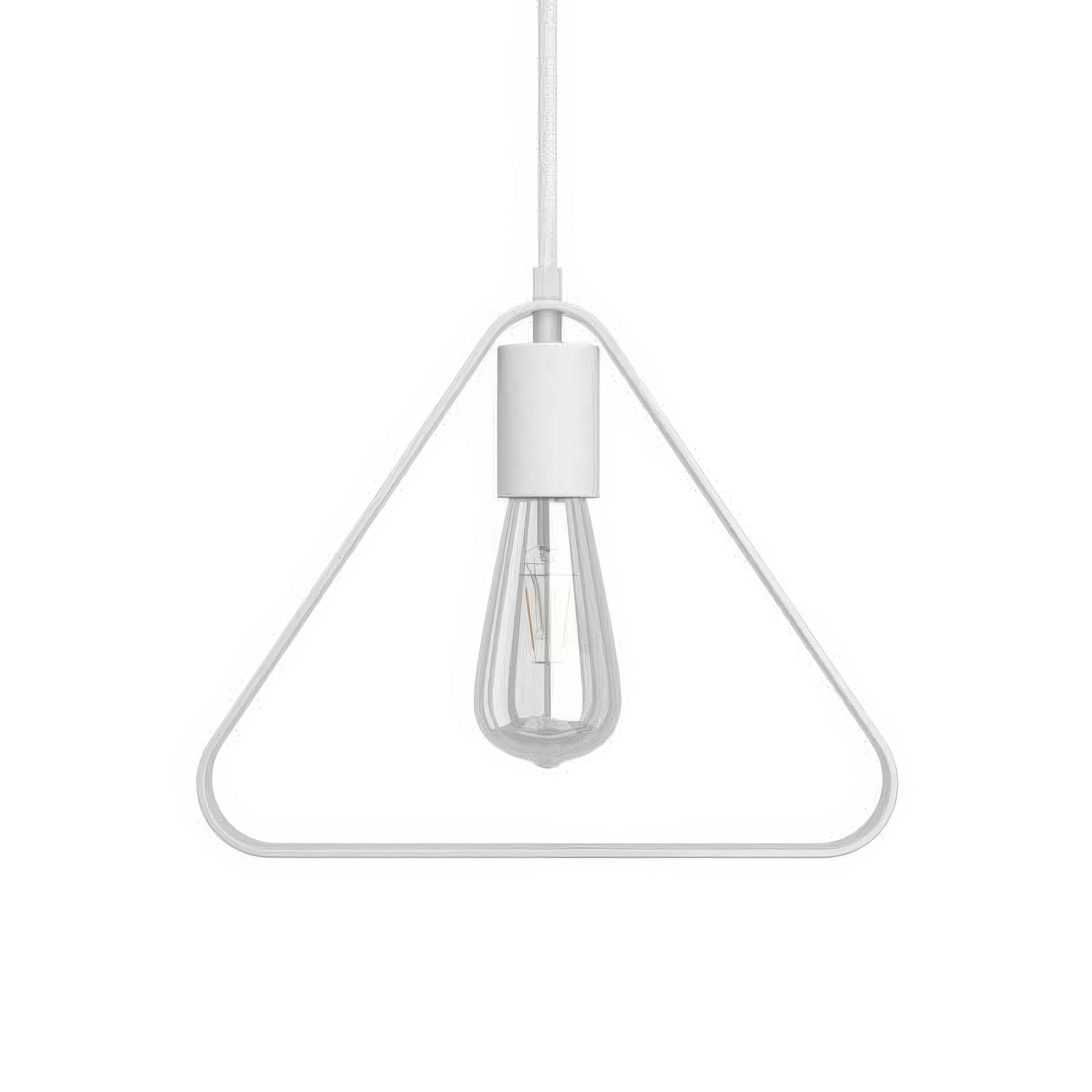 Pendant lamp with textile cable, Duedì Apex lampshade and metal details - White
