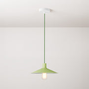 Lampada a sospensione completa di cavo tessile, paralume Swing Pastel e finiture in metallo - Verde prato