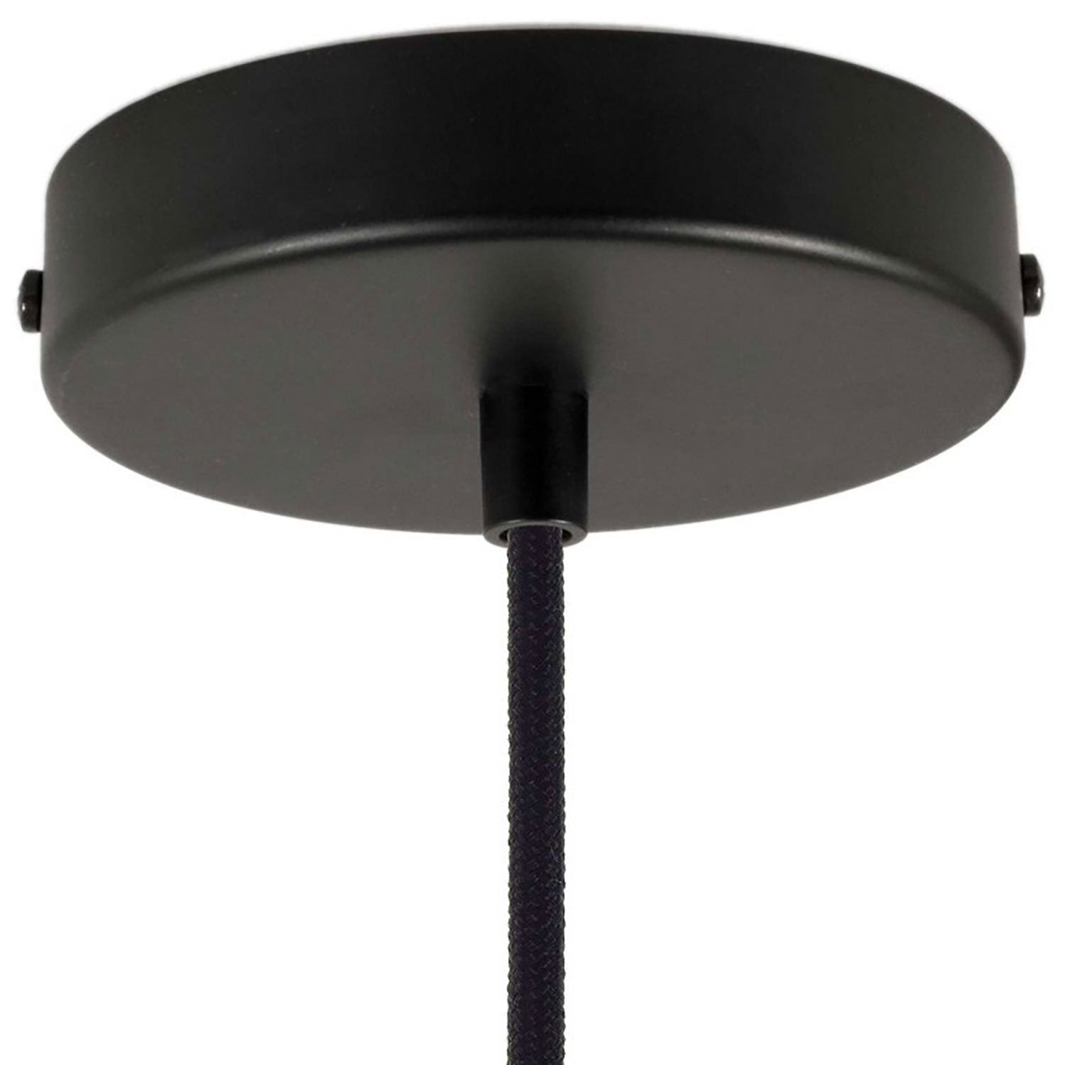 Pendant lamp complete with fabric cable and Tub-E12 double lampshade - Black and Brushed copper