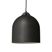 Pendant lamp with textile cable and lampshade Bell M in ceramic - Blackboard
