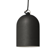 Pendant lamp with textile cable and lampshade Mini Bell XS ceramic shade - Blackboard