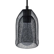 Pendant lamp with textile cable, Ghostbell lampshade and metal details - Black