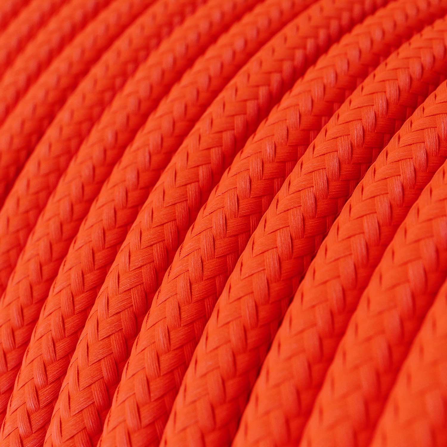 Colourful silicone suspension lamp with fabric cable - Orange